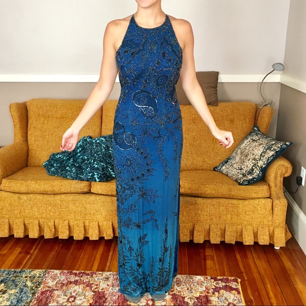 Floor length beaded gown/dress